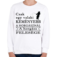PRINTFASHION A horgász és a felesége - Gyerek pulóver - Fehér
