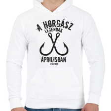 PRINTFASHION A horgász legendák - Férfi kapucnis pulóver - Fehér férfi pulóver, kardigán