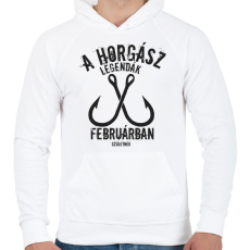 PRINTFASHION A horgász legendák - Férfi kapucnis pulóver - Fehér