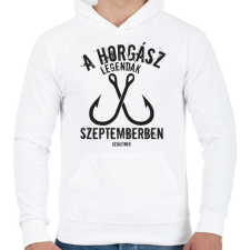 PRINTFASHION A horgász legendák - Férfi kapucnis pulóver - Fehér férfi pulóver, kardigán