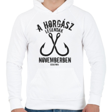 PRINTFASHION A horgász legendák - Férfi kapucnis pulóver - Fehér férfi pulóver, kardigán