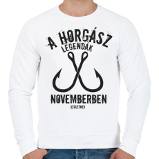 PRINTFASHION A horgász legendák - Férfi pulóver - Fehér