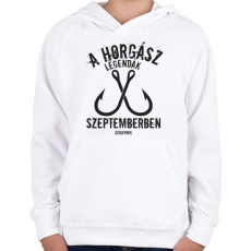 PRINTFASHION A horgász legendák - Gyerek kapucnis pulóver - Fehér