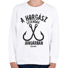 PRINTFASHION A horgász legendák - Gyerek pulóver - Fehér