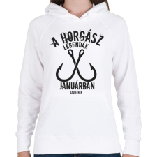 PRINTFASHION A horgász legendák - Női kapucnis pulóver - Fehér női pulóver, kardigán