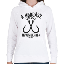 PRINTFASHION A horgász legendák - Női kapucnis pulóver - Fehér női pulóver, kardigán