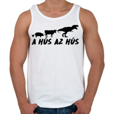 PRINTFASHION A hús az hús - Férfi atléta - Fehér atléta, trikó