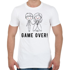 PRINTFASHION A játéknak vége.  - Férfi póló - Fehér