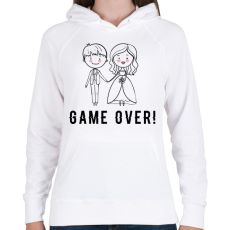 PRINTFASHION A játéknak vége.  - Női kapucnis pulóver - Fehér