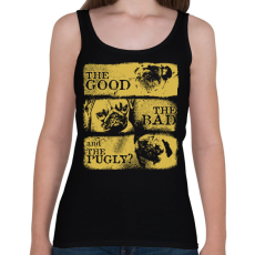 PRINTFASHION A Jó, a Rossz és a Mopsz - Női atléta - Fekete