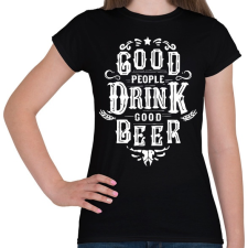 PRINTFASHION A jó emberek jó sört isznak - Női póló - Fekete női póló