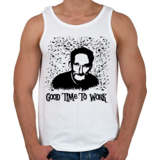 PRINTFASHION a jó munkához idő kell - Férfi atléta - Fehér