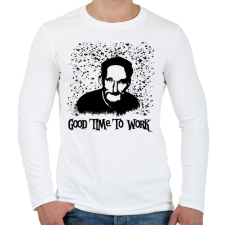 PRINTFASHION a jó munkához idő kell - Férfi hosszú ujjú póló - Fehér férfi póló