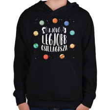 PRINTFASHION A jövő csillagásza - Gyerek kapucnis pulóver - Fekete gyerek pulóver, kardigán