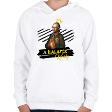 PRINTFASHION A kalapos király - Gyerek kapucnis pulóver - Fehér
