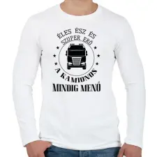 PRINTFASHION A kamionos mindig menő - Férfi hosszú ujjú póló - Fehér férfi póló