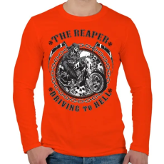 PRINTFASHION A kaszás a pokolba vezet. - Férfi hosszú ujjú póló - Narancs