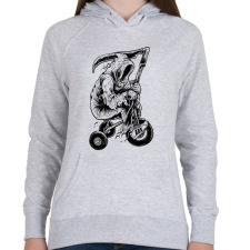 PRINTFASHION A kaszás biciklije - Női kapucnis pulóver - Sport szürke női pulóver, kardigán