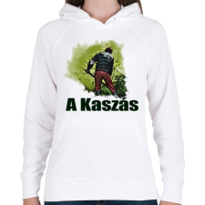 PRINTFASHION a kaszás - Női kapucnis pulóver - Fehér női pulóver, kardigán