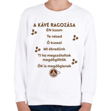 PRINTFASHION A kávé ragozása - Gyerek pulóver - Fehér gyerek pulóver, kardigán