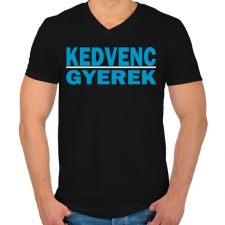 PRINTFASHION A kedvenc gyerek! - Férfi V-nyakú póló - Fekete férfi póló