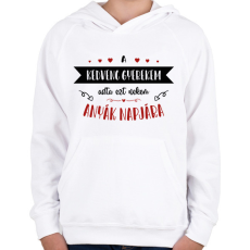 PRINTFASHION A kedvenc gyerekem - Gyerek kapucnis pulóver - Fehér
