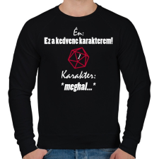 PRINTFASHION A kedvenc karakterem mindig meghal. - Férfi pulóver - Fekete férfi pulóver, kardigán