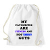 PRINTFASHION A kedvenceim a fitnessz és a jó februári születésű pasik - Sportzsák, Tornazsák - Fehér