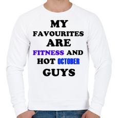 PRINTFASHION A kedvencem a fitnesz és a jóképű októberben született férfiak - Férfi pulóver - Fehér