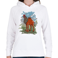 PRINTFASHION A kendermagos teve - Női kapucnis pulóver - Fehér női pulóver, kardigán