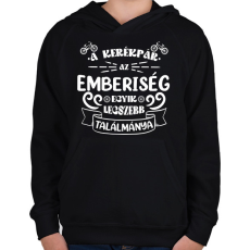 PRINTFASHION A kerékpár - Gyerek kapucnis pulóver - Fekete