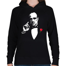 PRINTFASHION A Keresztapa - Női kapucnis pulóver - Fekete női pulóver, kardigán