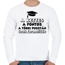 PRINTFASHION A kettes a fontos - Férfi pulóver - Fehér