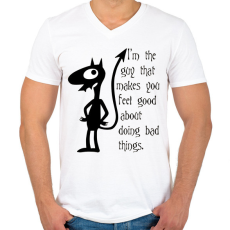 PRINTFASHION A kiábrándult királylány, Luci - Férfi V-nyakú póló - Fehér