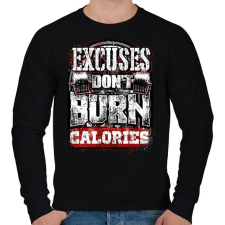 PRINTFASHION A kifogások nem égetnek kalóriát - Férfi pulóver - Fekete férfi pulóver, kardigán