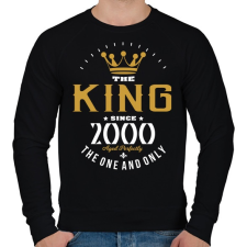 PRINTFASHION A király 2000-ben született - Férfi pulóver - Fekete férfi pulóver, kardigán