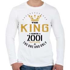 PRINTFASHION A király 2001-ben született - Férfi hosszú ujjú póló - Fehér