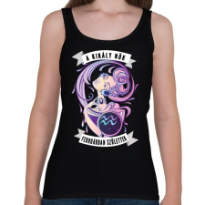 PRINTFASHION A KIRÁLY NŐK FEBRUÁRBAN SZÜLETTEK | VÍZÖNTŐ - Női atléta - Fekete női trikó