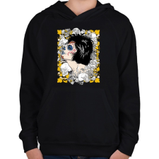 PRINTFASHION A királynő és a koponyák - Gyerek kapucnis pulóver - Fekete gyerek pulóver, kardigán