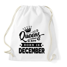 PRINTFASHION A királynők decemberben születnek - Sportzsák, Tornazsák - Fehér tornazsák