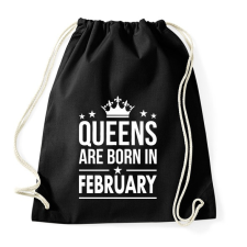 PRINTFASHION A királynők februárban születtek - Sportzsák, Tornazsák - Fekete tornazsák