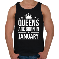 PRINTFASHION A királynők januárban születtek - Férfi atléta - Fekete atléta, trikó