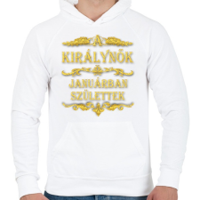 PRINTFASHION A királynők januárban születtek - Férfi kapucnis pulóver - Fehér férfi pulóver, kardigán