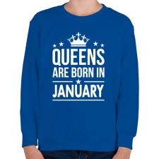 PRINTFASHION A királynők januárban születtek - Gyerek pulóver - Királykék gyerek pulóver, kardigán