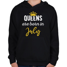 PRINTFASHION A királynők júliusban születtek - Gyerek kapucnis pulóver - Fekete gyerek pulóver, kardigán