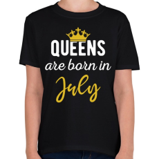 PRINTFASHION A királynők júliusban születtek - Gyerek póló - Fekete