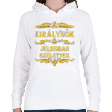 PRINTFASHION A királynők júliusban születtek - Női kapucnis pulóver - Fehér