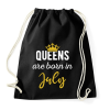 PRINTFASHION A királynők júliusban születtek - Sportzsák, Tornazsák - Fekete