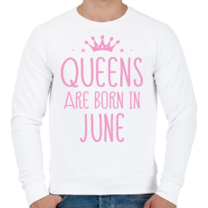 PRINTFASHION A királynők júniusban születnek - Férfi pulóver - Fehér