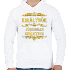 PRINTFASHION A királynők júniusban születtek - Férfi kapucnis pulóver - Fehér